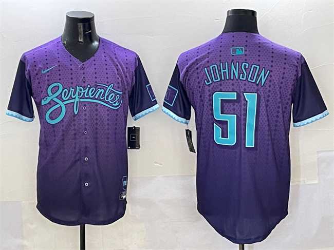 Mens Arizona Diamondbacks #51 Randy Johnson Purple 2025 City Connect Limited Stitched Jersey->arizona diamondbacks->MLB Jersey